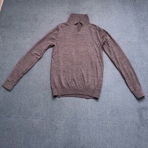 Reiss Brown Fine Merino Wool Slim Fit Sweater Small